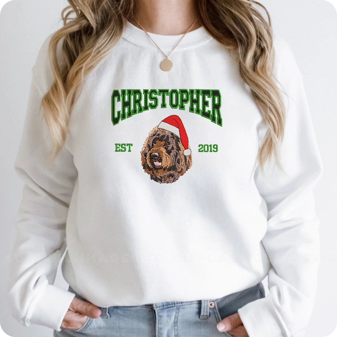 embroidered pet sweatshirt gift for dog lovers