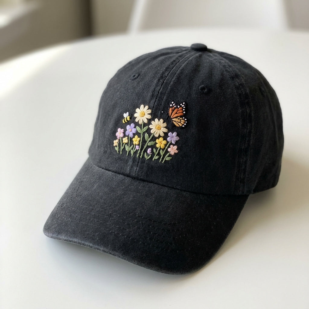 Monarch Butterfly Embroidered Cap – Stylish Insect Wildlife Gear - photo 1