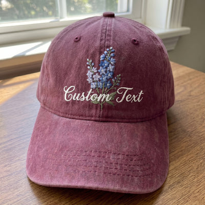Custom Birth Flower Embroidered Cap – Perfect Gift for Mom