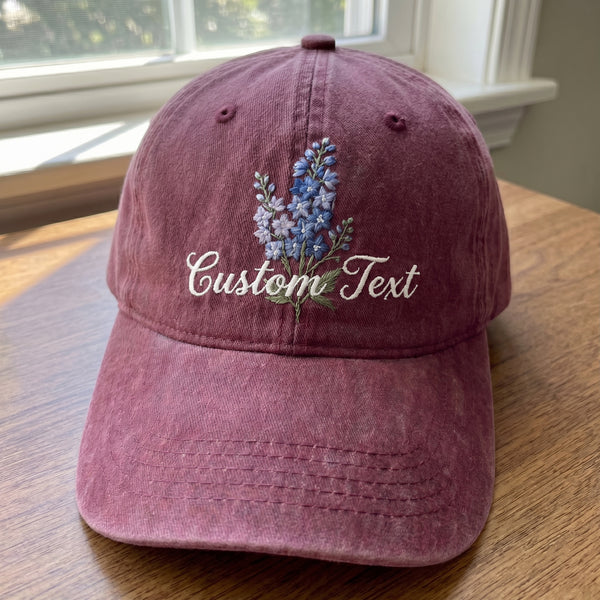 Custom Birth Flower Embroidered Cap – Perfect Gift for Mom