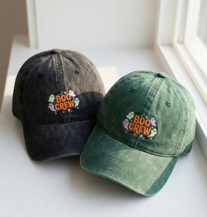 Boo Crew Embroidered Cap – Halloween Ghost Hat
