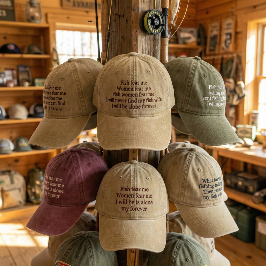fish fear me women fear me hat embroidery detail