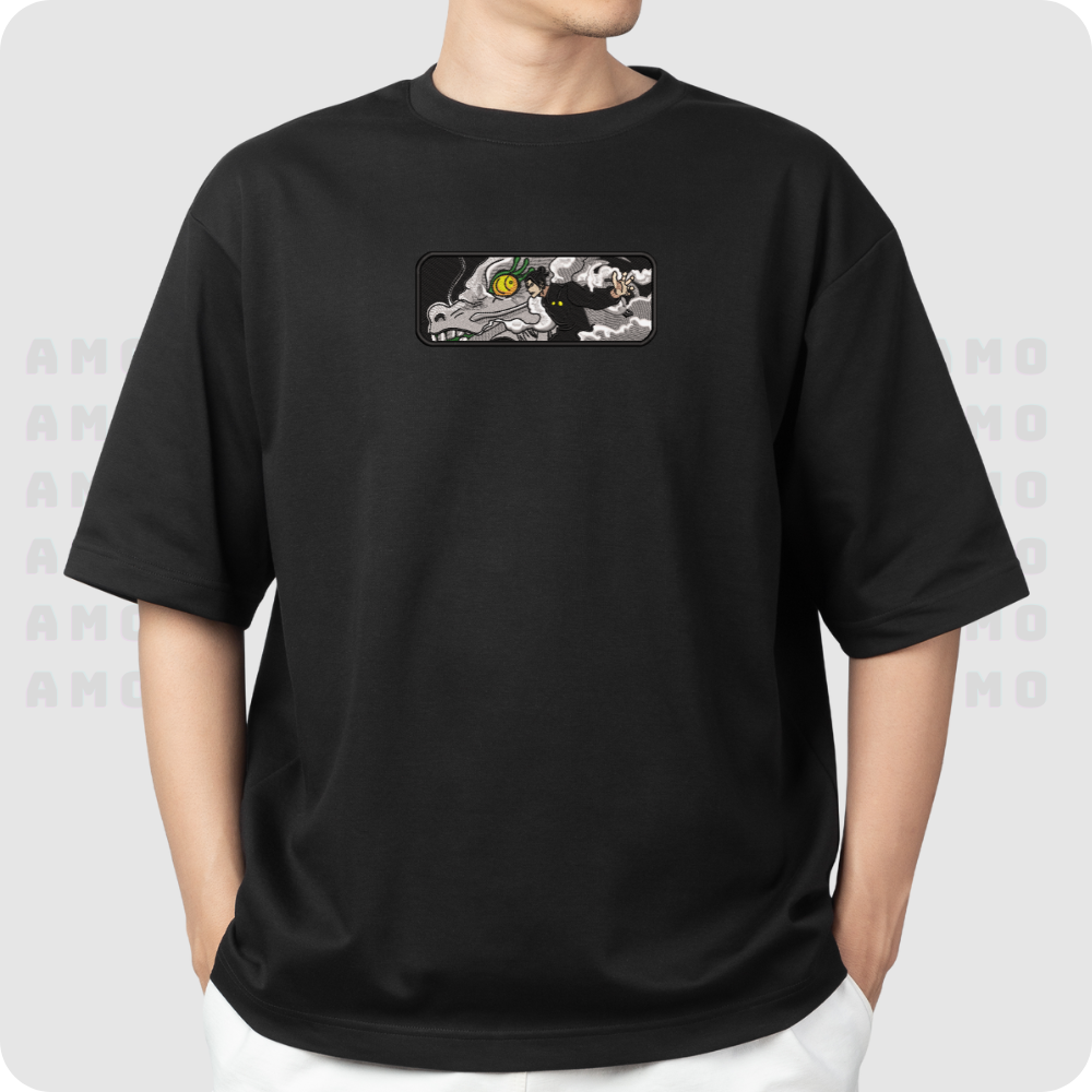 geto suguru jujutsu kaisen embroidered t-shirt flat lay