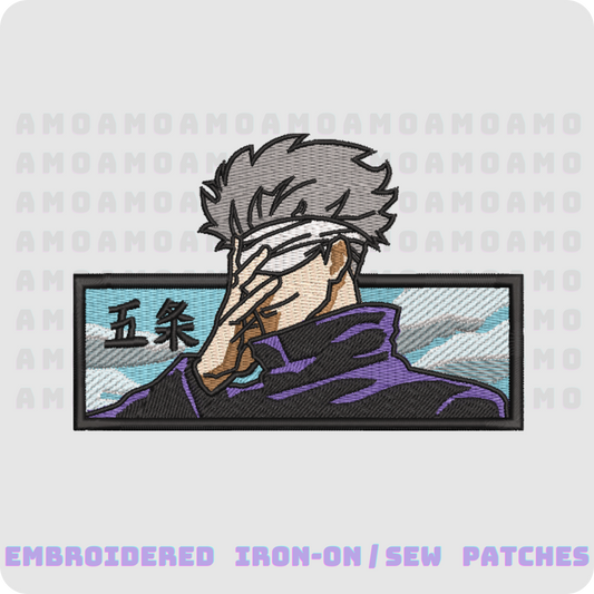 Gojo Satoru Jujutsu Kaisen Embroidered Patches – High-Quality Anime Patch for Fans