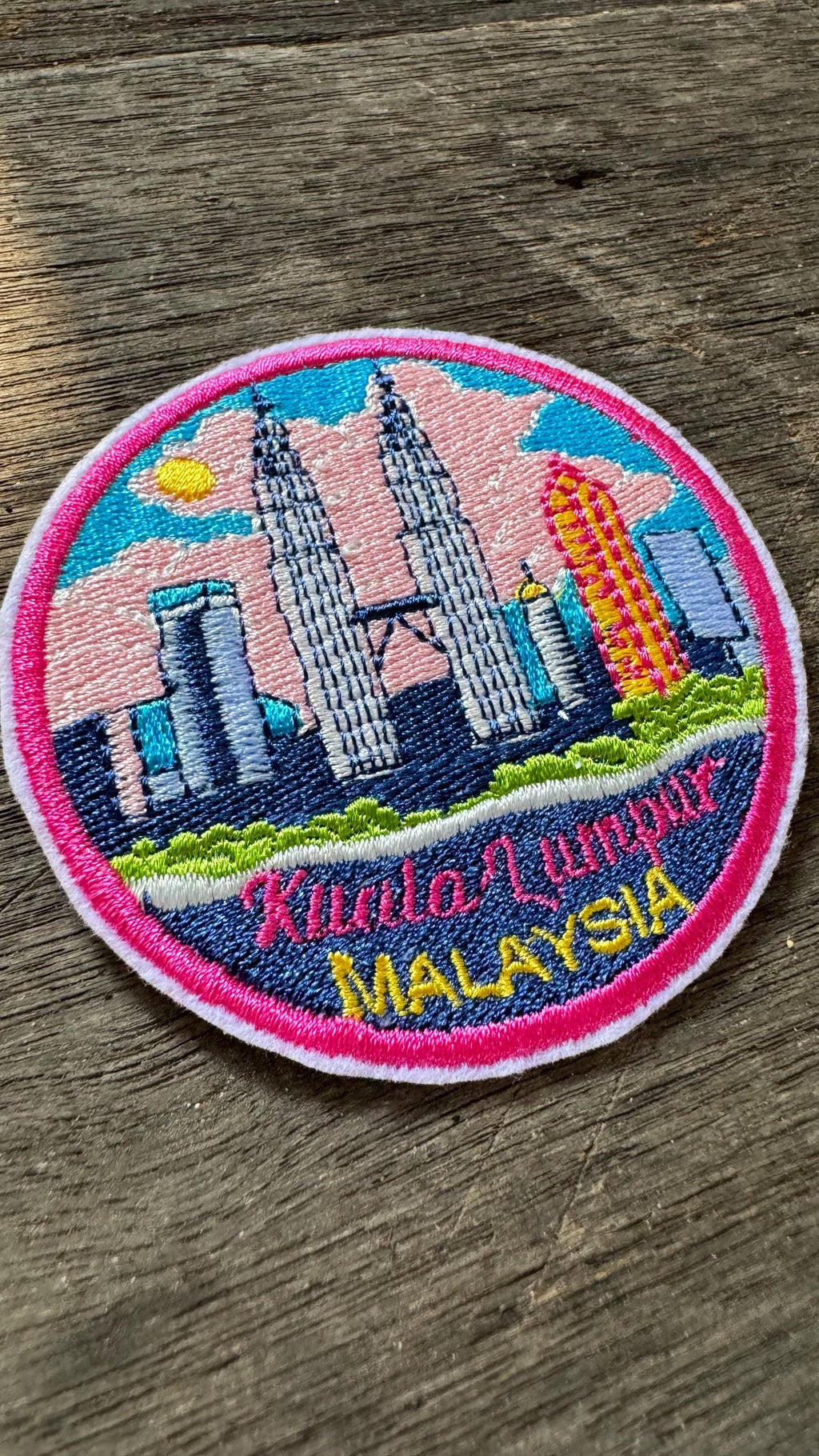 Petronas Towers Embroidery Patch: Kuala Lumpur Souvenir - Malaysia Travel Gift