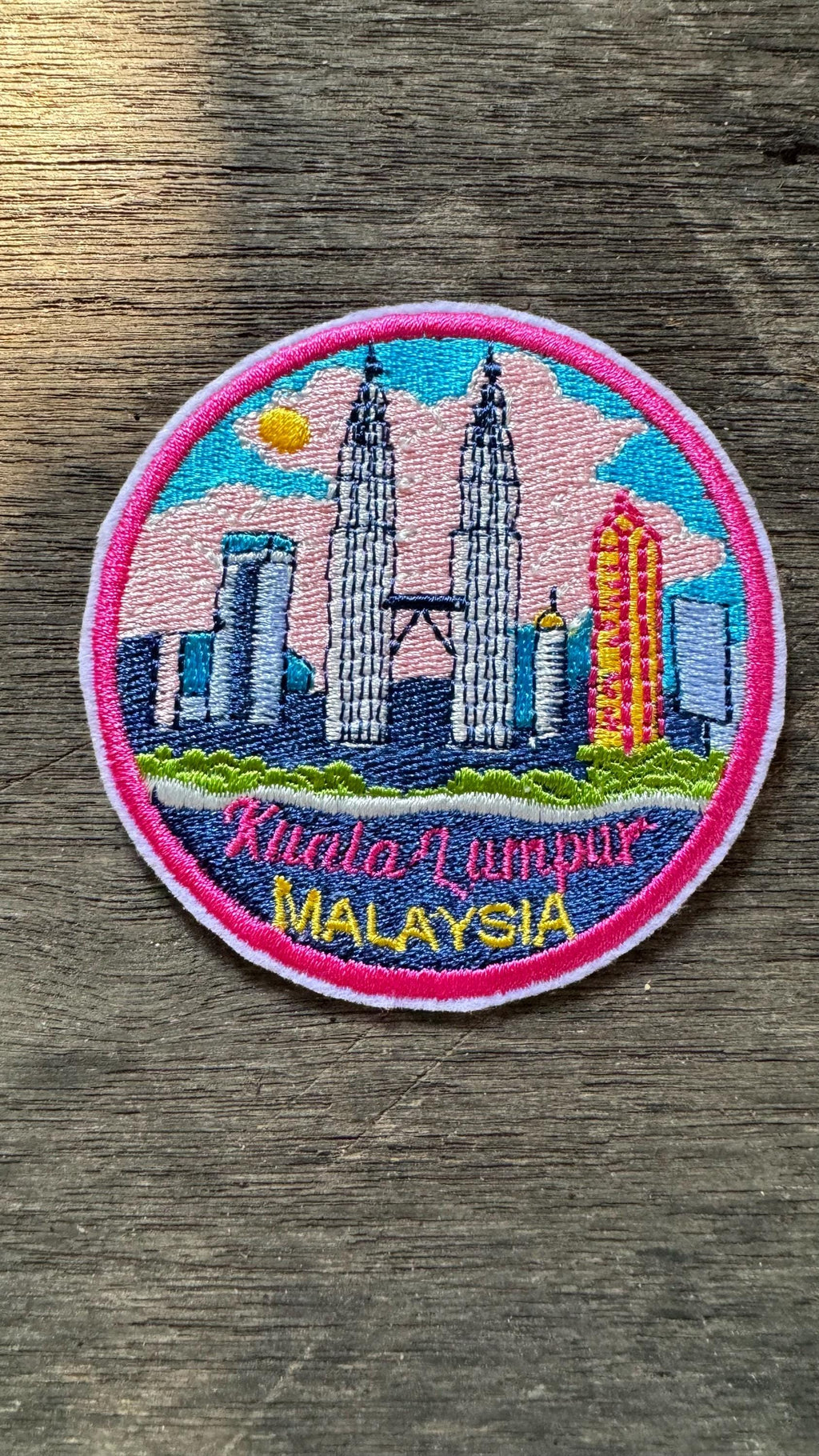 Petronas Towers Embroidery Patch: Kuala Lumpur Souvenir - Malaysia Travel Gift