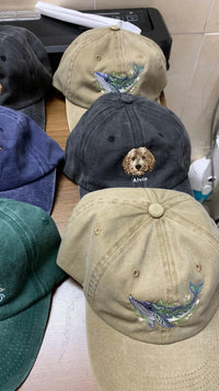 Custom Dog Embroidery Dad Hat - Personalized Pet Portrait Cap