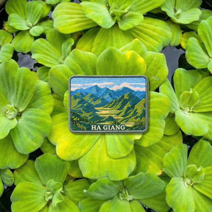 Ha Giang Embroidered Patch – Mountain Landscape Travel Appliqué (Iron-On/Sew-On)