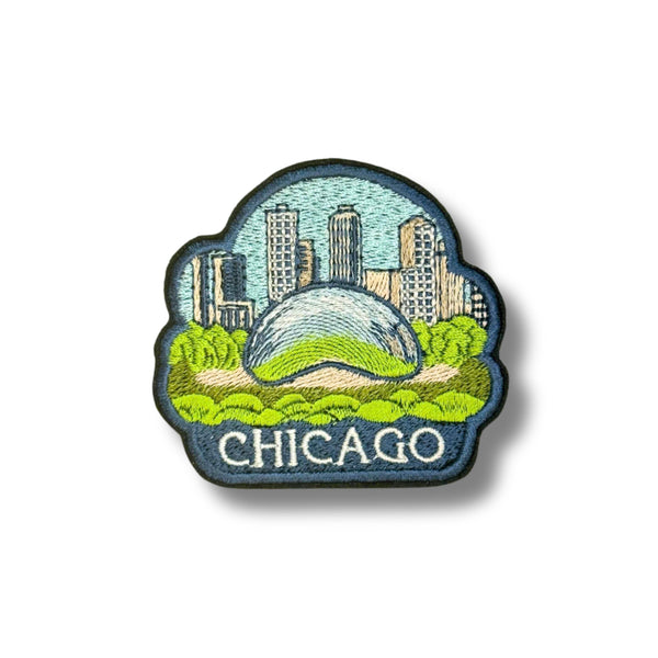 Cloud Gate Bean Embroidery Patch: Chicago City Souvenir - Iconic Sculpture