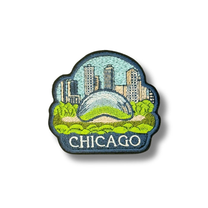 Cloud Gate Bean Embroidery Patch: Chicago City Souvenir - Iconic Sculpture