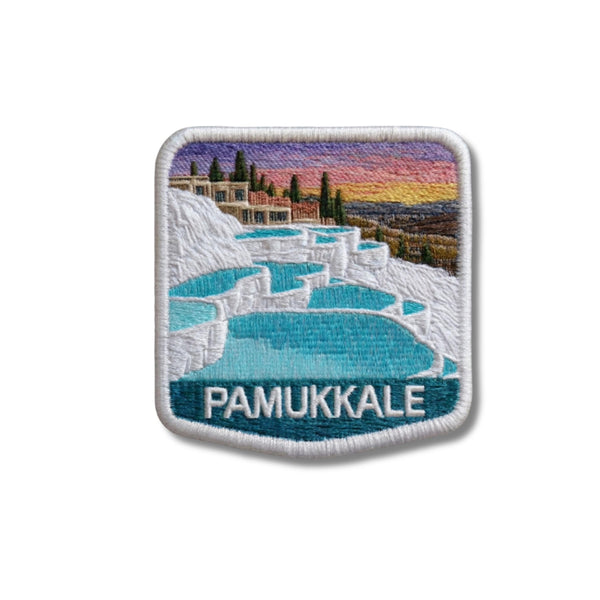 Pamukkale Embroidered Patch – Turkish Travel Souvenir, Iron-On Appliqué