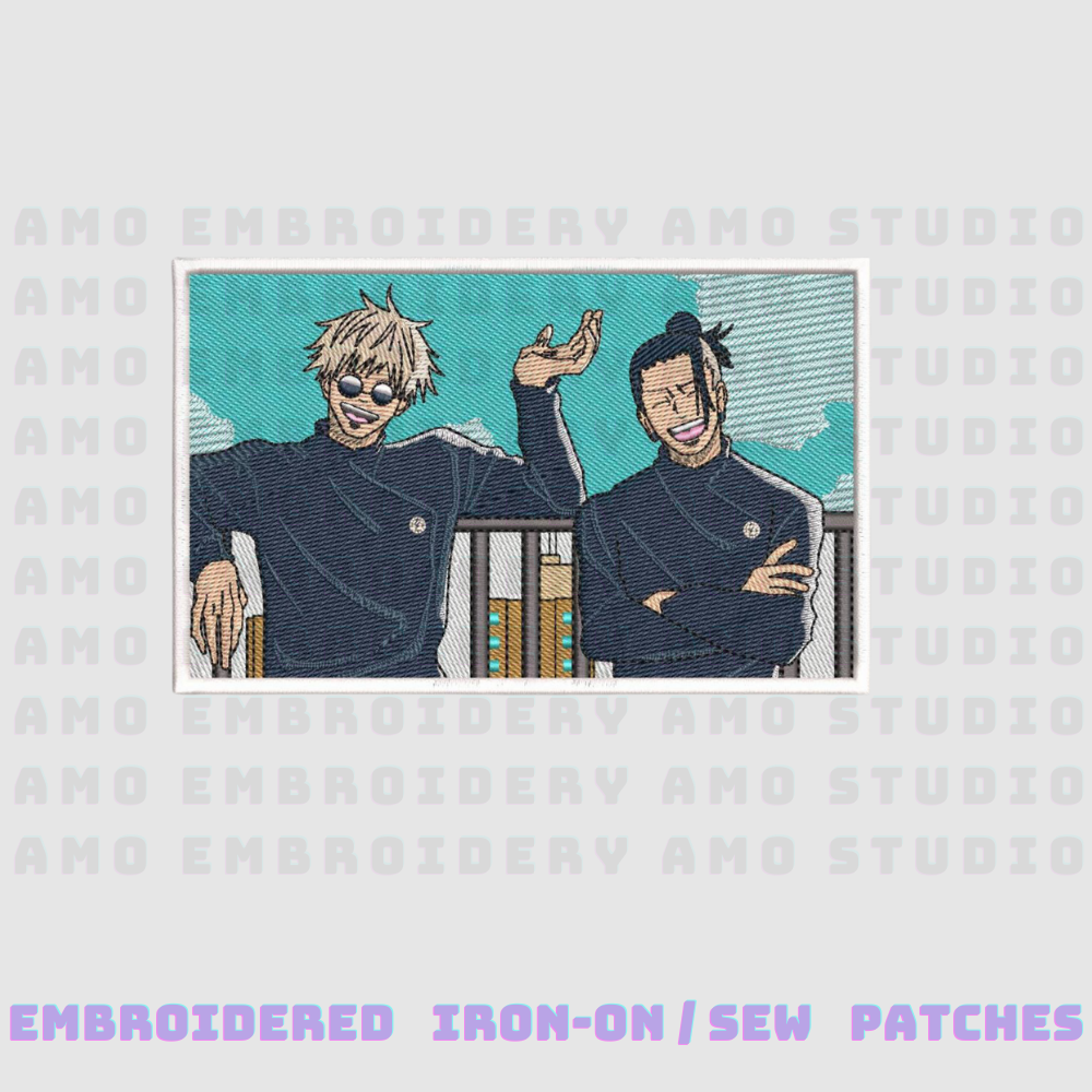 jujutsu kaisen gojo and geto embroidered patch anime duo