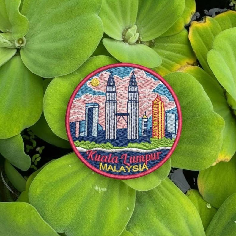 kuala lumpur malaysia embroidered travel patch with petronas towers