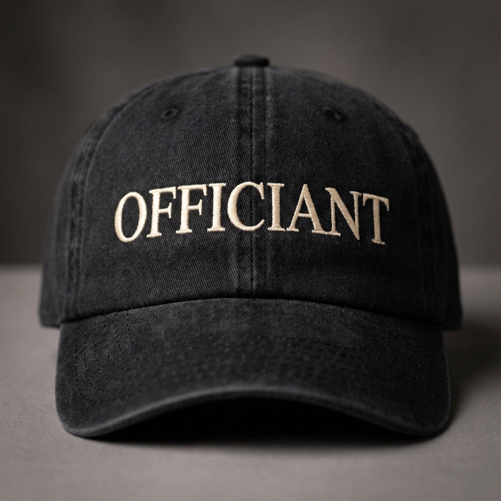 officiant embroidered hat wedding dad cap