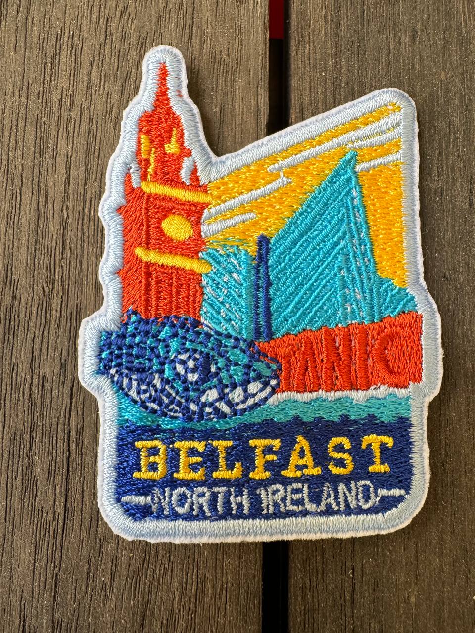 Belfast Northern Ireland Embroidered Travel Patch: Iron-On/Sew-On Applique for Backpacks & Flags