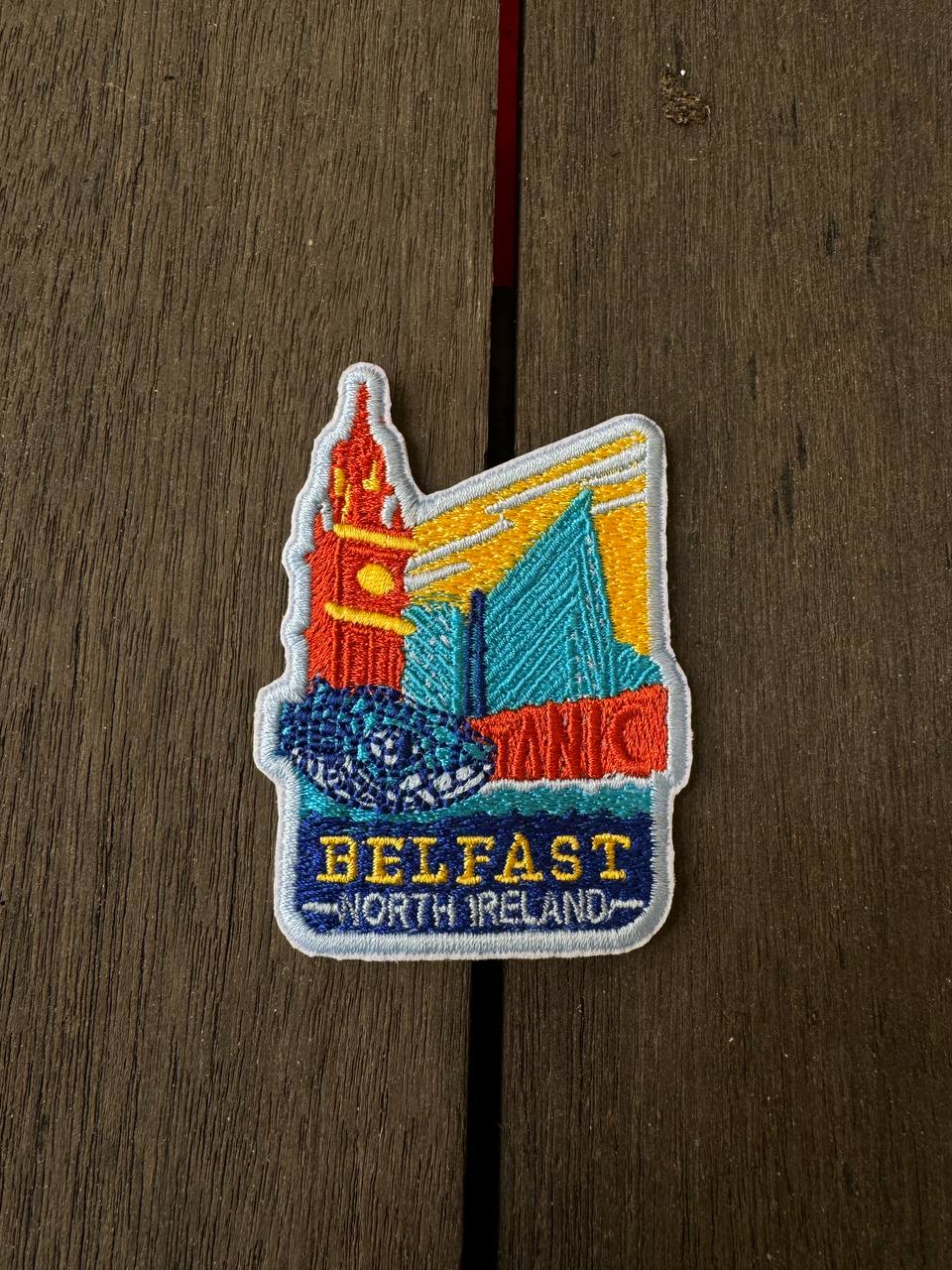 Belfast Northern Ireland Embroidered Travel Patch: Iron-On/Sew-On Applique for Backpacks & Flags