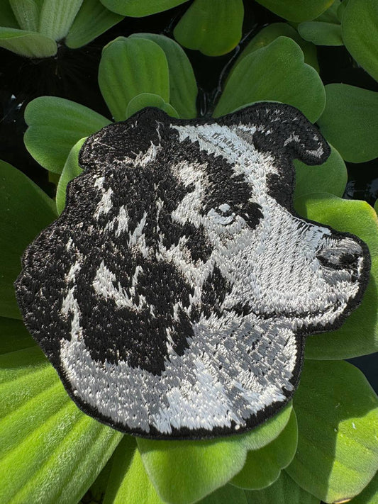 Border Collie Dog Portrait Patch Embroidered Patch – Iron On / Sew On 🧵