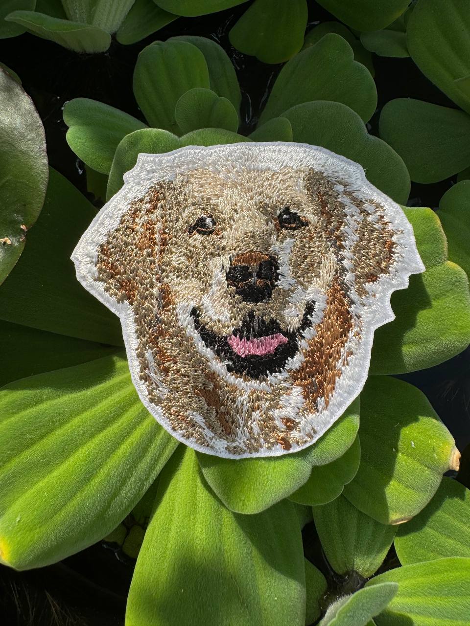 Golden Retriever Dog Portrait  Patch Embroidered Patch – Iron On / Sew On 🧵