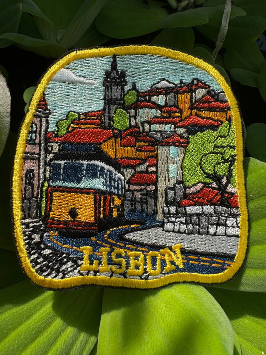 Lisbon Travel Embroidered Patch – Iron On / Sew On 🧵