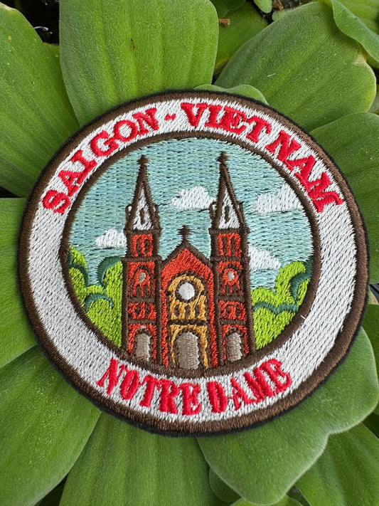 Saigon Notre-Dame Cathedral Travel Embroidered Patch – Iron On / Sew On 🧵