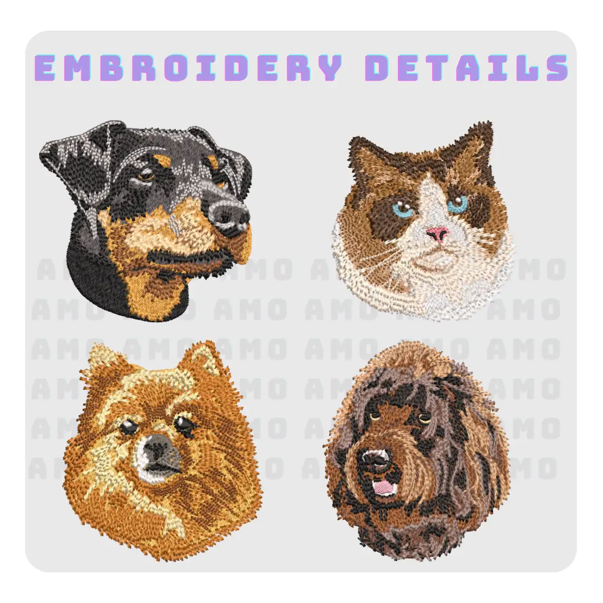 photo to embroidery pet portrait sweatshirt