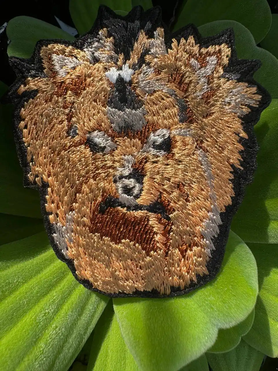 realistic yorkshire dog embroidery patch