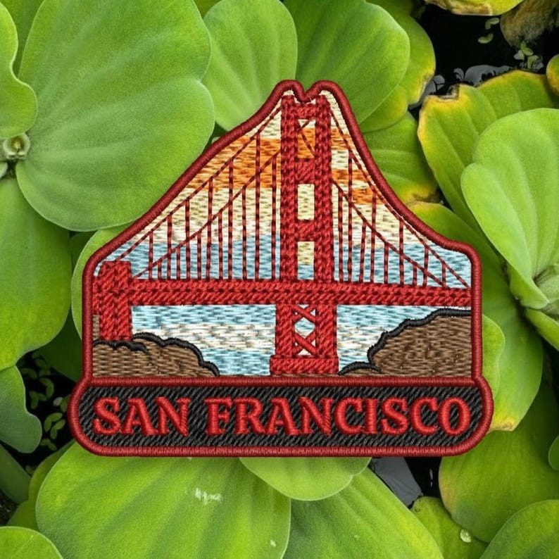 san francisco embroidered travel patch with golden gate bridge