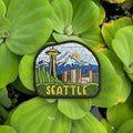 seattle embroidered travel patch with space needle and skyline