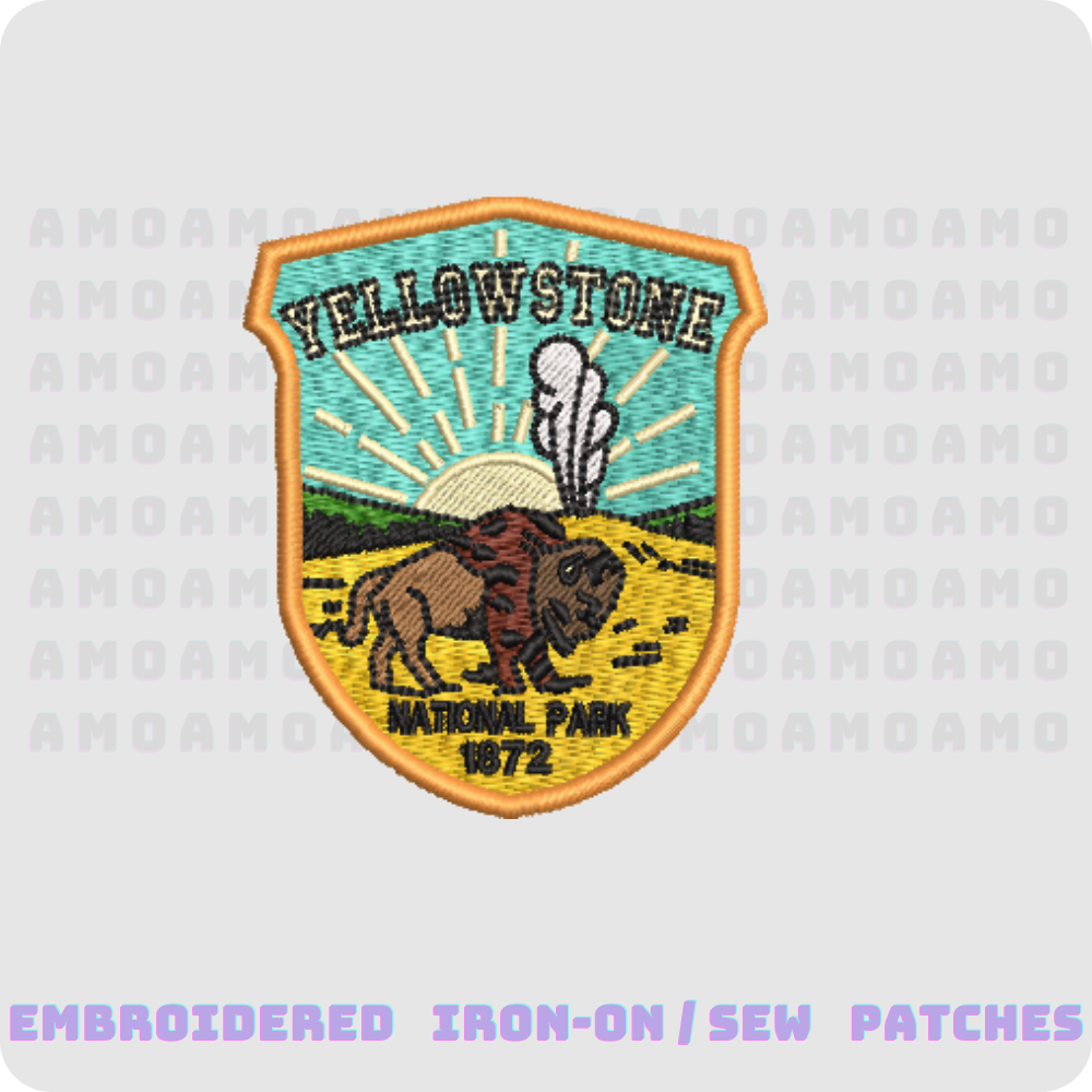 yellowstone national park 1872 embroidered patch flat lay 3 inch