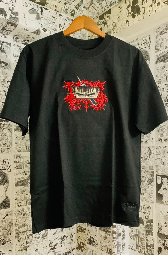 Guts Berserk Anime Embroidered T-Shirt