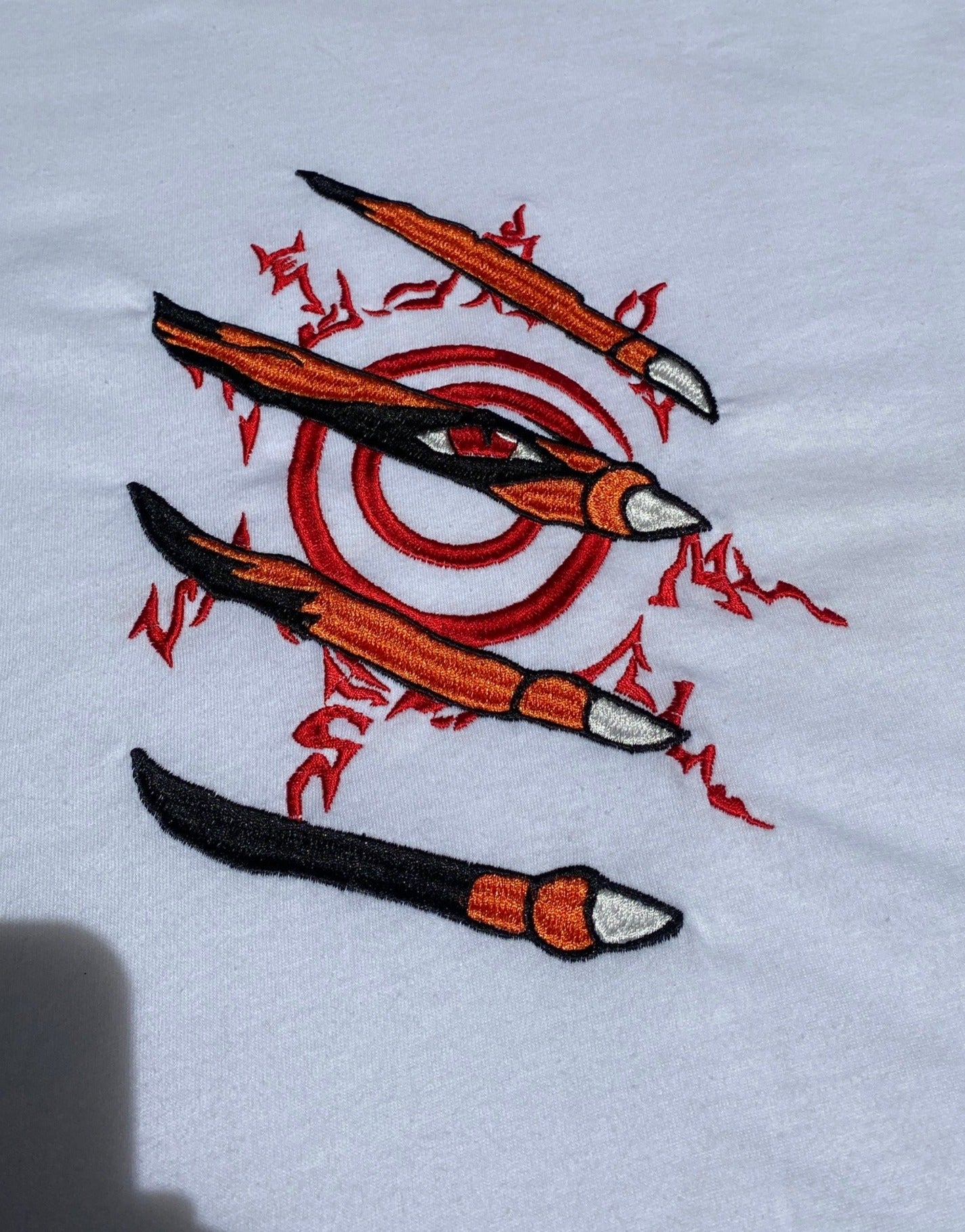 NARUTO SEAL CLAW Embroidered T-shirt