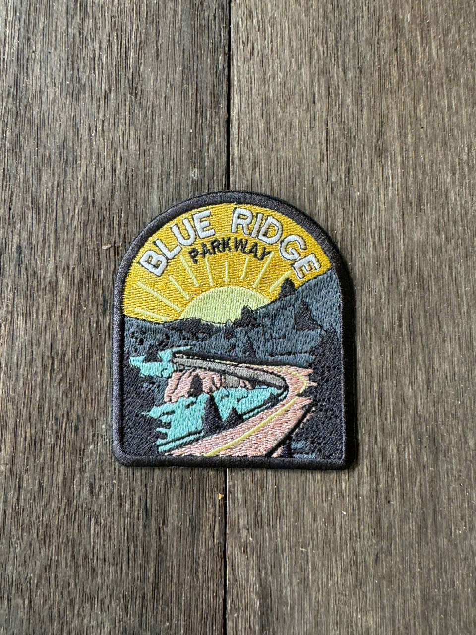 scenic mountain embroidered patch blue ridge parkway