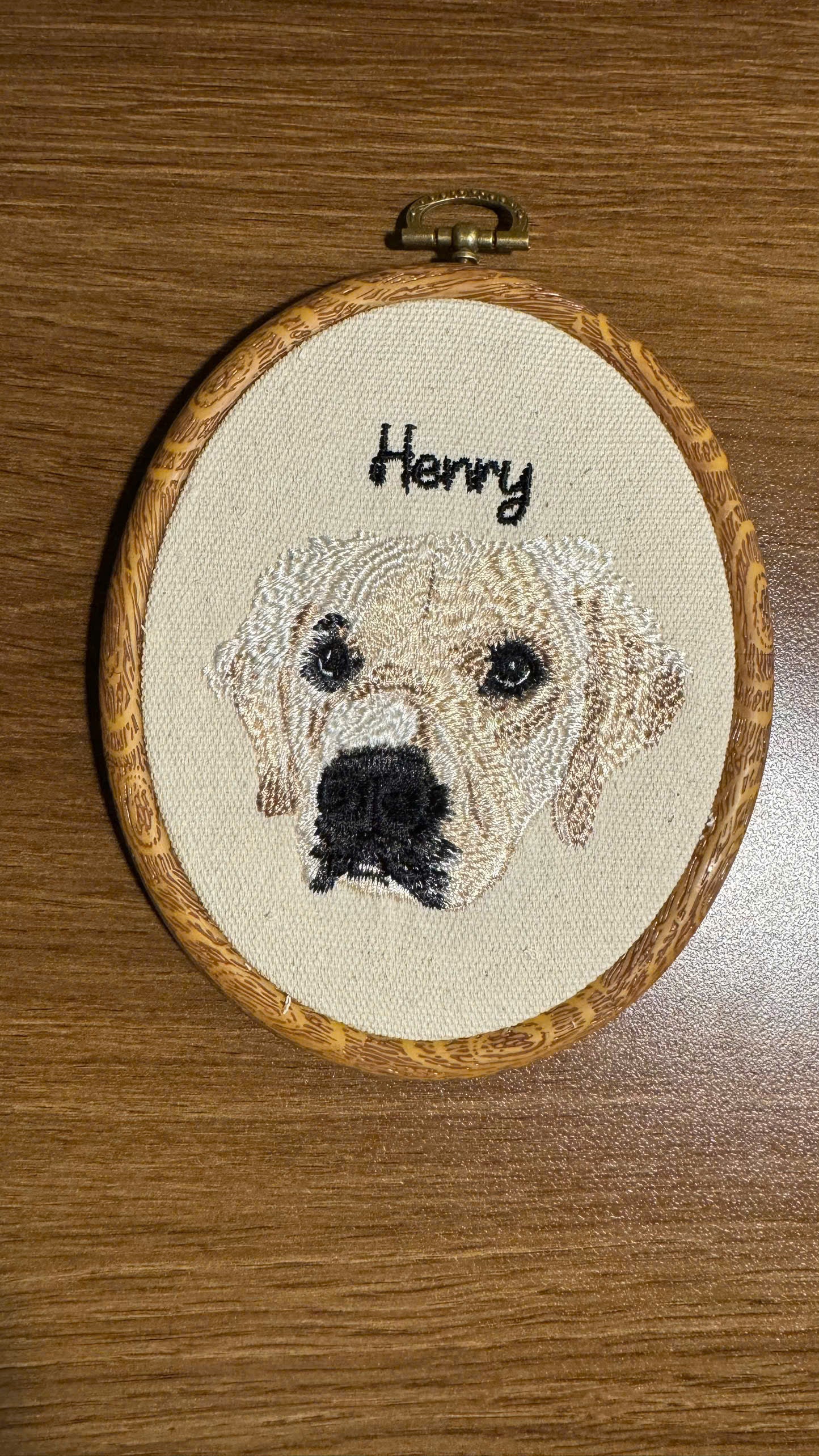 Custom Pet Embroidery Hoop – Personalized Dog or Cat Portrait – Wall Art – Pet Memorial Gift – Machine Embroidered Wall Decor