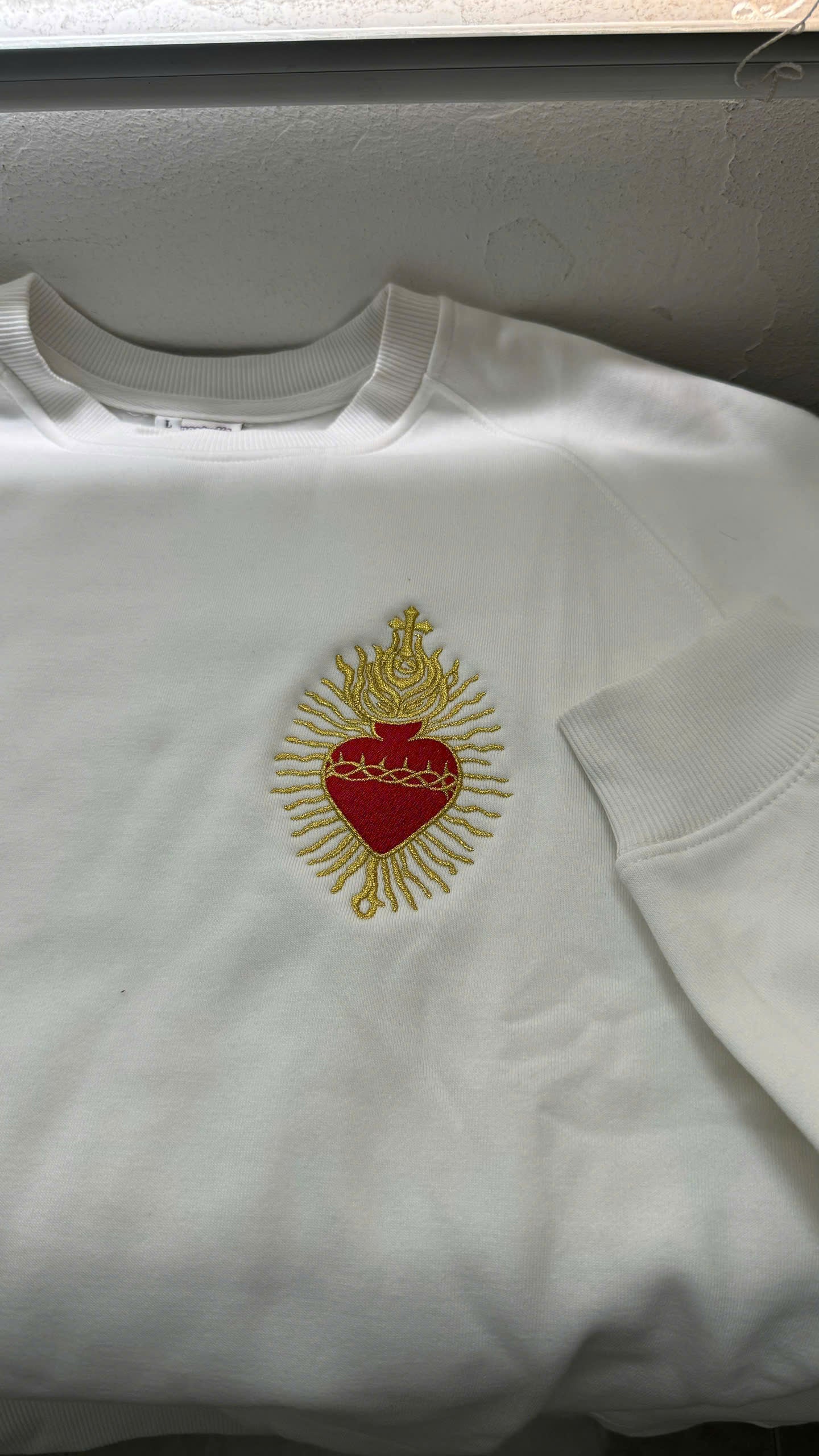 Sacred Heart Embroidered T-Shirt / Sweatshirt – Vintage Aesthetic Spiritual Embroidery